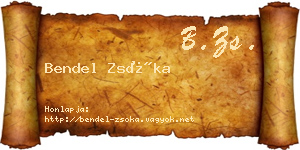 Bendel Zsóka névjegykártya
